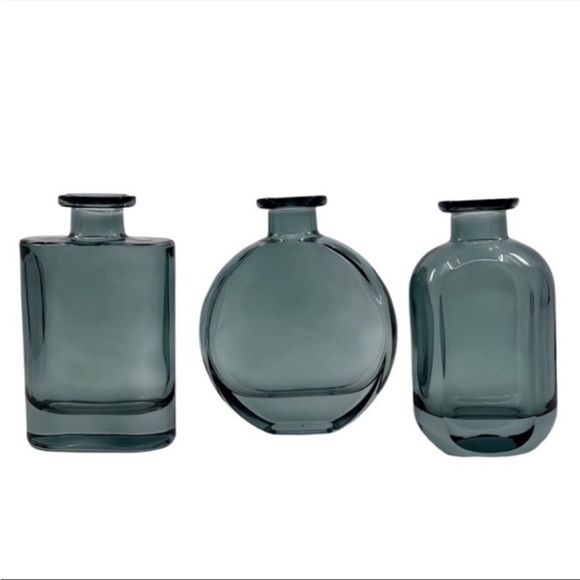 Green Glass Bud Vase Set - Rust Décor for Weddings, Home, and Office - Picture 7 of 7